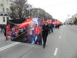 Демонстрация в честь юбилея Великого Октября. Фоторепортаж